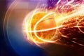 Burning basketball Royalty Free Stock Photo