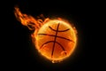 Burning basketball on black background Royalty Free Stock Photo