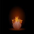 Burning Basketball Orange Ball Icon Royalty Free Stock Photo