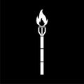 Burning beach bamboo torch icon isolated on dark background Royalty Free Stock Photo