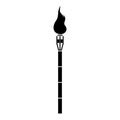 Burning beach bamboo torch icon isolated on white background Royalty Free Stock Photo