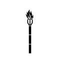 Burning beach bamboo torch icon isolated on white background Royalty Free Stock Photo