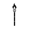 Burning beach bamboo torch icon isolated on white background Royalty Free Stock Photo