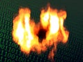 Burning binary background Royalty Free Stock Photo