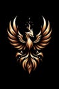 Burning bird phoenix rising form flames and fire Royalty Free Stock Photo