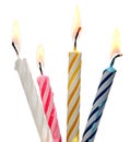 Burning Birthday Candle Cake Isolated On White Royalty Free Stock Photo