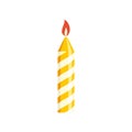 Burning birthday candle icon flat isolated vector Royalty Free Stock Photo