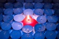 Burning and blown out candles Royalty Free Stock Photo