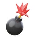 Burning bomb. 3d render gaming illustration. Royalty Free Stock Photo