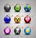 Burning bomb icons Royalty Free Stock Photo