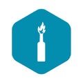 Burning bottle icon, simple style Royalty Free Stock Photo