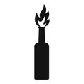 Burning bottle icon, simple style Royalty Free Stock Photo