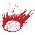 Burning Brain Headache with Grunge Fire or Paint Royalty Free Stock Photo