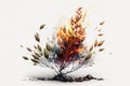 Burning Bush Bush On White Background. Generative AI Royalty Free Stock Photo