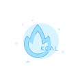 Burning calories, diet flame flat vector icon. Filled line style. Blue monochrome design. Editable stroke