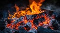 burning camp fire AI generated Royalty Free Stock Photo