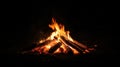 burning camp fire AI generated Royalty Free Stock Photo