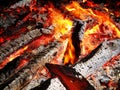 Burning Camp Fire Royalty Free Stock Photo