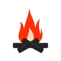Burning campfire icon Royalty Free Stock Photo