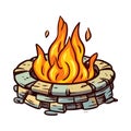 Burning campfire igniting nature dangerous inferno icon