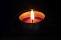 Burning candle aroma lamp