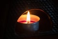 Burning candle aroma lamp