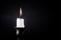 Burning candle on a dark background