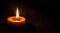 Burning candle on dark background. Day of Remembrance. Witchcraft. Black magic ritual Royalty Free Stock Photo