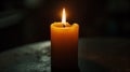 Burning candle on dark background. Day of Remembrance. Witchcraft. Black magic ritual Royalty Free Stock Photo