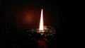 Burning candle in the darkness Royalty Free Stock Photo