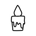 Burning candle decoration celebration icon thick line