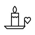 Burning candle with heart Isolated Vector icon that can be easily modified or edited Royalty Free Stock Photo