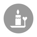 Burning candle with heart Isolated Vector icon that can be easily modified or edited Royalty Free Stock Photo