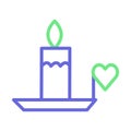 Burning candle with heart Isolated Vector icon that can be easily modified or edited Royalty Free Stock Photo