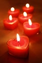 Burning candle hearts