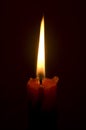 Burning candle isolated on black Royalty Free Stock Photo