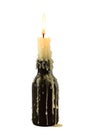 Burning candle isolated Royalty Free Stock Photo
