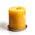 Burning candle isolated on white background Royalty Free Stock Photo