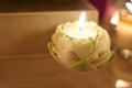 Burning Candle in lotus.