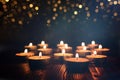 Burning candle over black background Royalty Free Stock Photo
