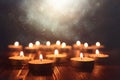Burning candle over black background Royalty Free Stock Photo