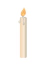 Burning Candle from Paraffin Wax Vector Isolated