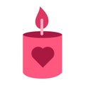 Burning candle for romantic dating icon vector
