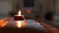 Burning candle in San Giorgio church in Venice a very special place. Royalty Free Stock Photo