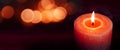 Burning candle for silence moments Royalty Free Stock Photo