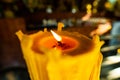 Burning candle in Thai temple Royalty Free Stock Photo