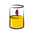 Burning candle vector icon.