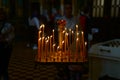 Burning candles on the altar in a Church Royalty Free Stock Photo