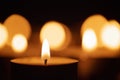 Burning candles with beautiful out of focus
