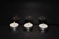 Burning candles on a black background. Photo for Holocaust Remembrance Day, Memorial Day for Fallen Soldiers